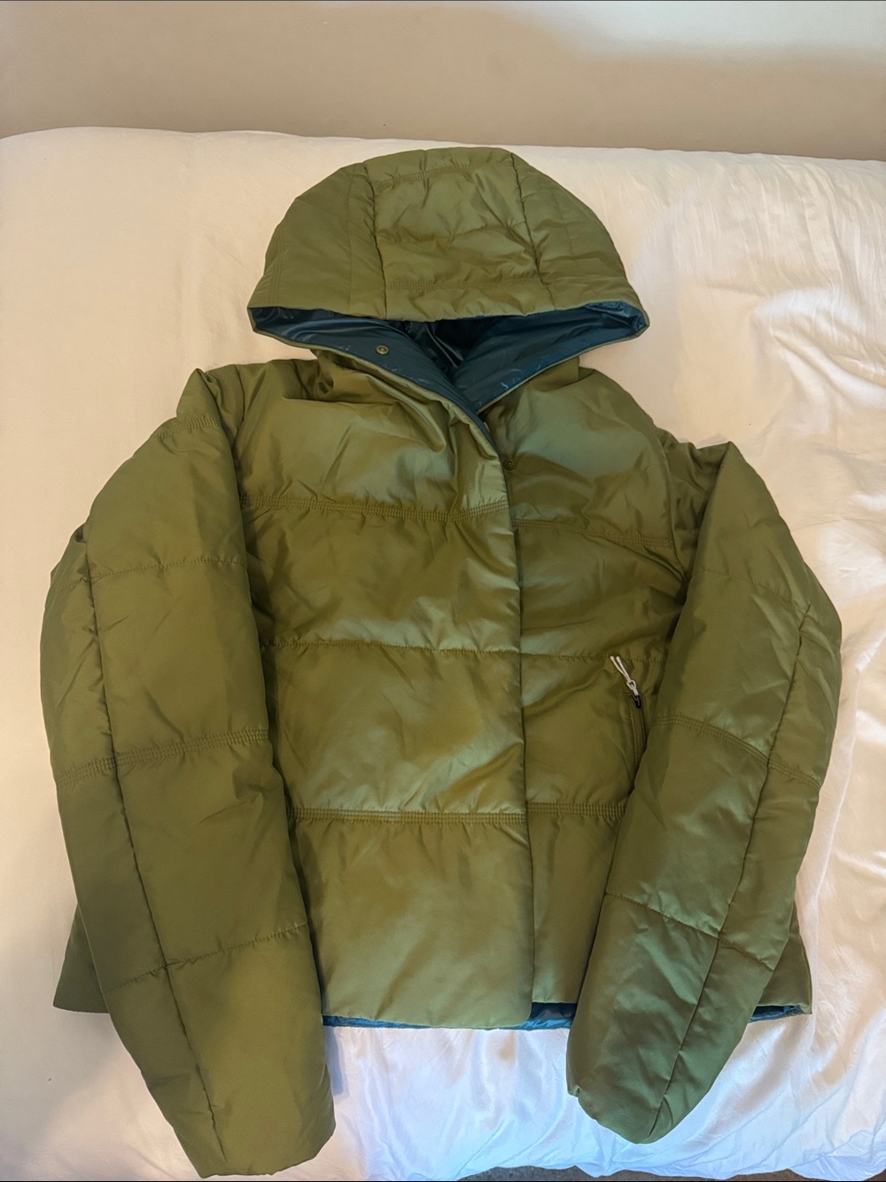 Stio Olive Green Puffer Jacket with Hood